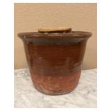 Vtg Two-tone Glazed Stoneware Butter Churn/Crock