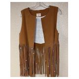 Handmade Leather Indian Style Vest w/Beads
