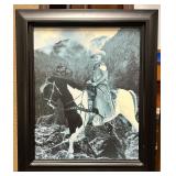 Frame Little Cowboy on Pony Photo Print on Canvas
