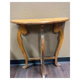 Vtg Wooden Demilune or Half-moon Console Table