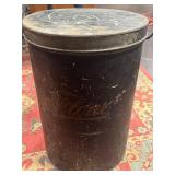 Antique Flour Tin Hinged Lid