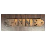 Large 57ï¿½ long ï¿½Anneï¿½ Wooden Sign
