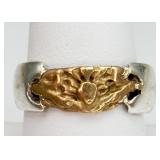 Sterling Silver & Gold-tone Accent Ring