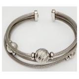 3 Strand Sterling Silver Cable Bracelet