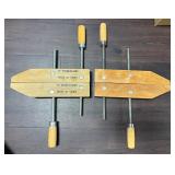 2 Vtg. Hand-screw 12ï¿½ Wood Clamps