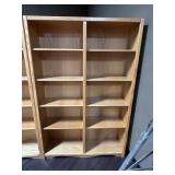 Double-wide Natural Wood Veneer Bookcase