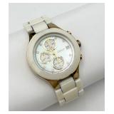VTG DNKY White Ceramic Chronograph Date Watch