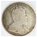 1910 Canada 25 Cents Coin