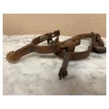2 Vintage Hand-forged Iron Spurs