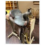 Vintage Brown Leather Western Saddle