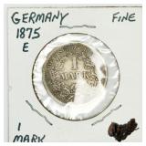 1875-E Germany Deutsches Reich 1 Mark Silver Coin