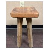 Vintage Solid Pine Square-seat Stool