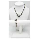 Silver-tone Necklace & Bracelet Set