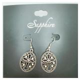 Sapphire Brand Silver-tone Cross Pierced Earrings