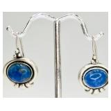 925 Lapis Lazuli Pierced Earrings