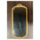 Vintage Carved Wood, Beveled Glass Wall Mirror