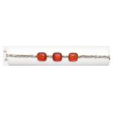 925 Bracelet w/ Amberina Colored Stones