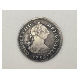 1782 Spanish Colonial 1 Real Silver Coin