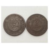 2-1864 2 Cent Coins