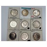 8 Kennedy Half Dollar Coins Uncirculated & Proofs