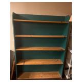Green Wooden 5-shelf Bookcase