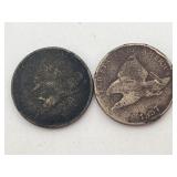 2-1857 Flying Eagle One Cent Coins