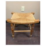 Vintage Rush-seat Low Stool