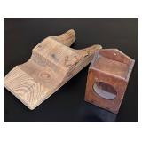 Homemade Boot Jack, VTG Wooden Blackball Box