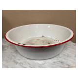 Vintage White Enamelware Wash Basin