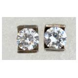 Sterling Silver CZ Stud Earrings