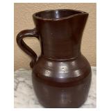 Brown Salt-Glazed Vintage Pitcher