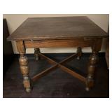 Vintage English Oak Square Pub/Dining Table