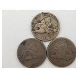 3-1958 Flying Eagle One Cent Coins