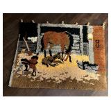 Yarn Stitching of Horses in Stable