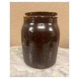 Antiq Albany-slip Glazed Stoneware Fruit Jar