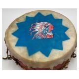 Rawhide Drum with Indian Chief