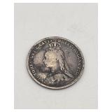 1889 Queen Victoria 3 Pence Silver Coin