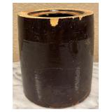 Brown glazed vintage crock with no lid
