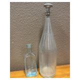 2 Vintage Glass Bottles