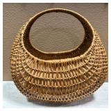 Vtg. French-style Wicker Gondola Basket