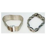 2 Silver-tone Bracelets