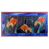 *incredible Stained Glass Panel w/Ocean Theme