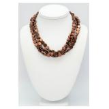 925 Brown Beaded Necklace