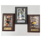 3 Mounted Brett Favre Football Trading Cards