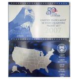 2 2007 U.S. Mint 50 State Quarters Proof Sets COA