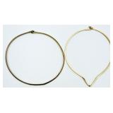 2 Gold-tone Chokers