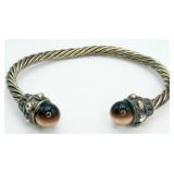 Beautiful Tiger Eye Silver-tone Cuff