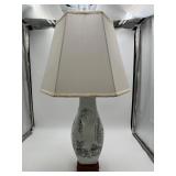 Handcrafted Chinese Porcelain Table Lamp W/Shade