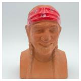 Willie Nelson Chia Pet Terracotta Planter Bust