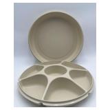 VTG Tupperware Partitioned Vegetable & Dip Tray